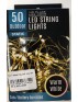 LED OUT DOORS STRING LIGHTS 5 METERS WARM  WHITE BATTERY OPERATED 